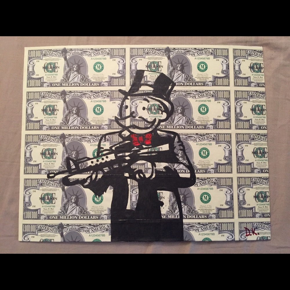 MR. MONOPOLY CUSTOM GIMMIE THE LOOT ART BY D.K.
